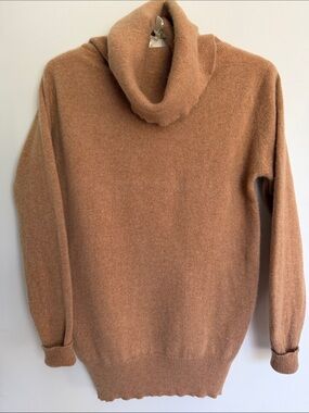 Panda 100% Cashmere Sweater - Camel high turtleneck